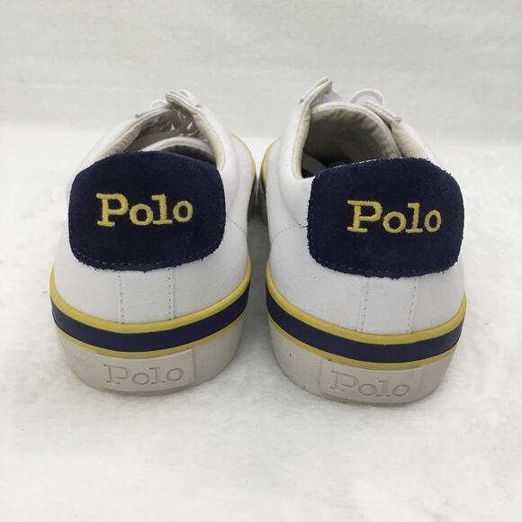 Polo Ralph Lauren Sayer Trainers Canvas White/navy Men's Sz 7 - Picture 6 of 8